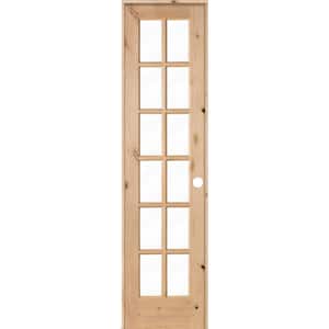 24 in. x 96 in. Knotty Alder 12-Lite Low-E Insulated Clear Glass Solid Wood Left-Hand Single Prehung Interior Door