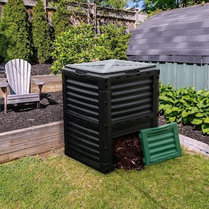 Black PP 80 Gal. (300L) Large Garden Outdoor Compost Bin Composter