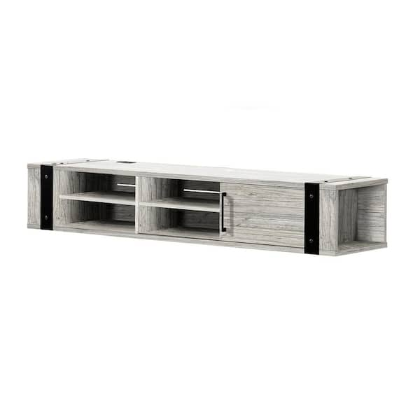 South Shore Munich Wall Mounted Media Console, Seaside Pine