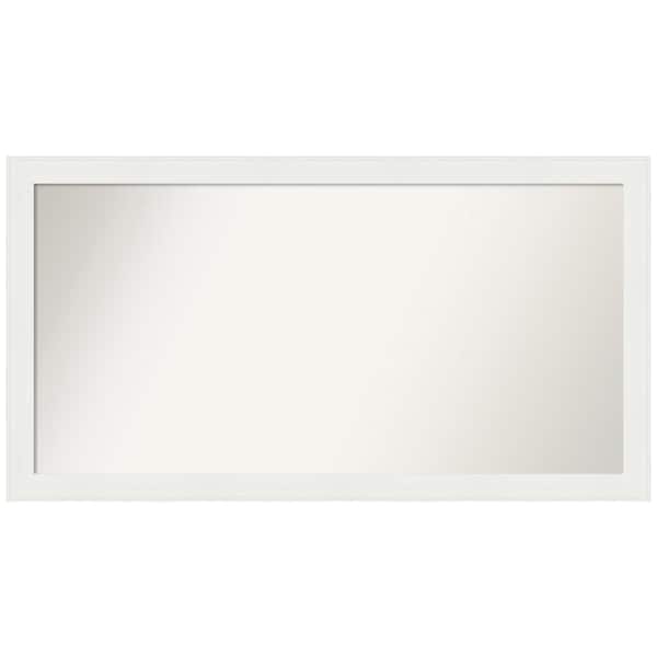 Amanti Art Vanity White Narrow 47.5 in. x 25.5 in. Custom Non-Beveled Recycled Polystyrene Framed Bathroom Vanity Wall Mirror