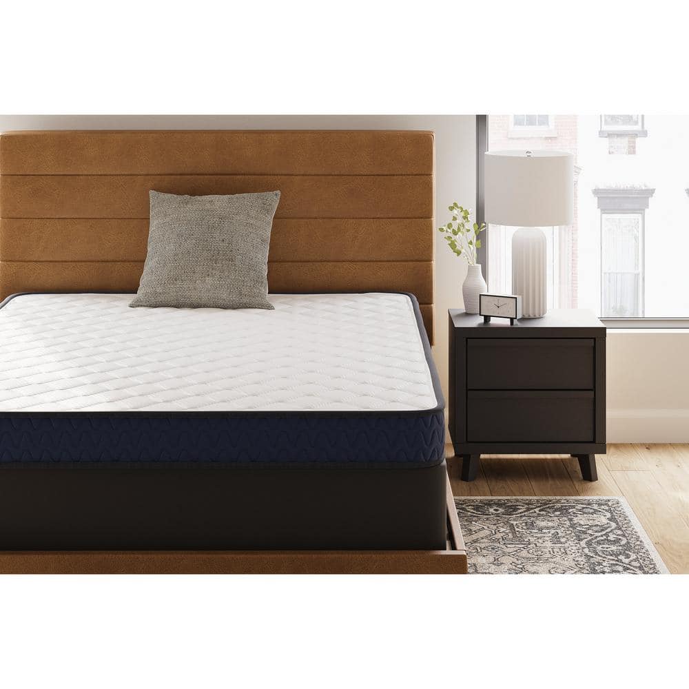 White Twin Size Firm Foam Mattress with Quilted Cover