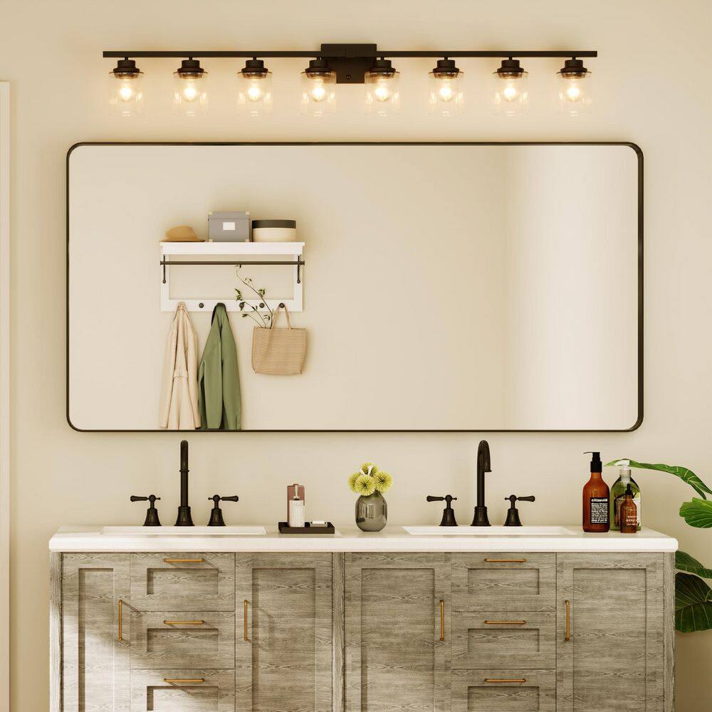 72 in. W x 36 in. H Rectangular Aluminum Framed Wall Bathroom Vanity Mirror in Black price history on PriceWatchPro