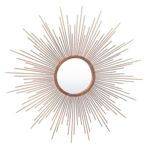 Genevieve Sunburst 30 in. X 30 in. Copper Framed Mirror