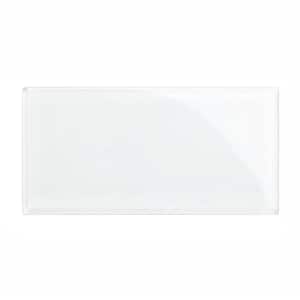 3 in. x 6 in. x 8 mm Bright White Glass Subway Tile Sample