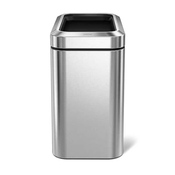 simplehuman 25 l Slim Open Trash Can, Brushed Stainless Steel CW1490 - The  Home Depot