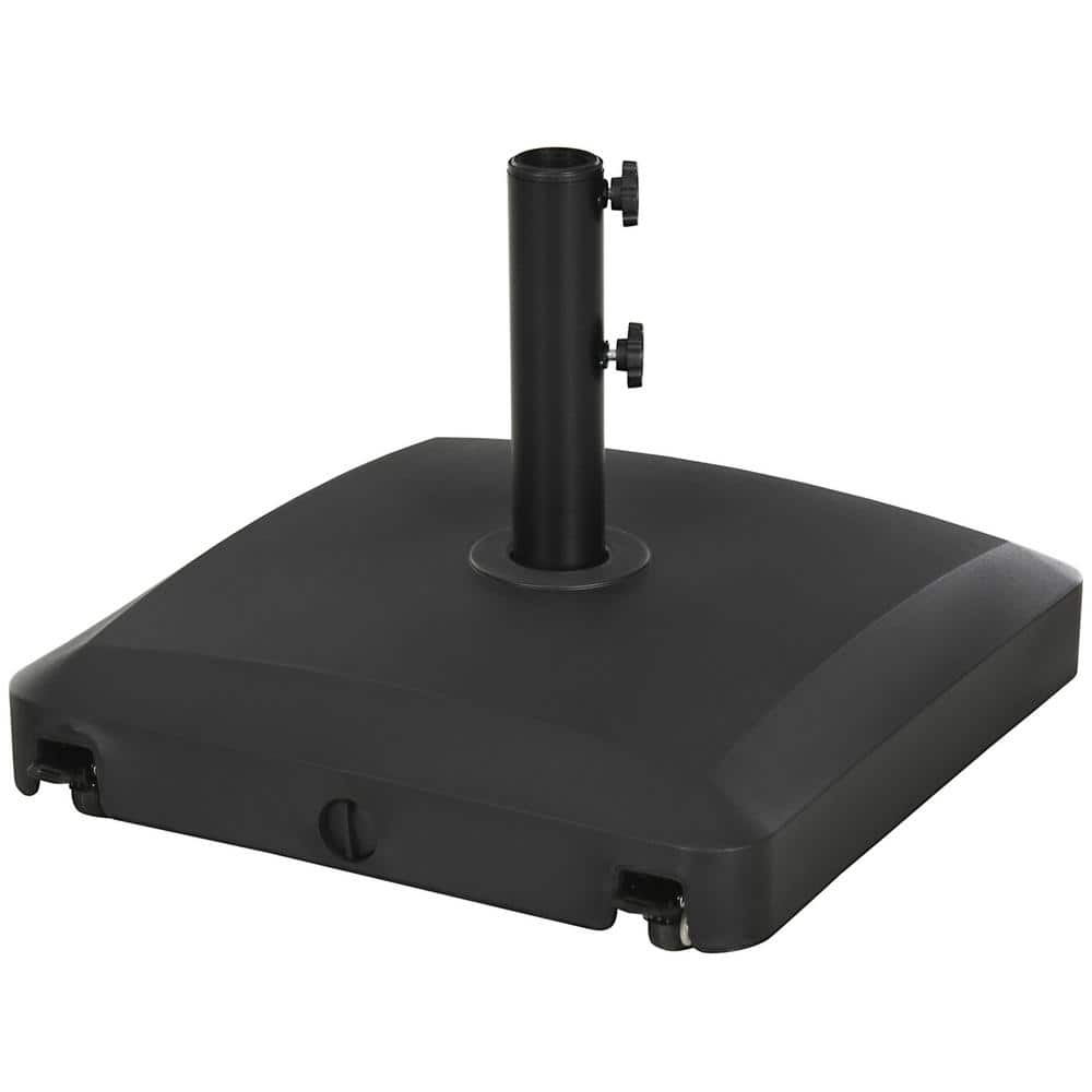 Black Metal Wheeled Patio Umbrella Base Stand