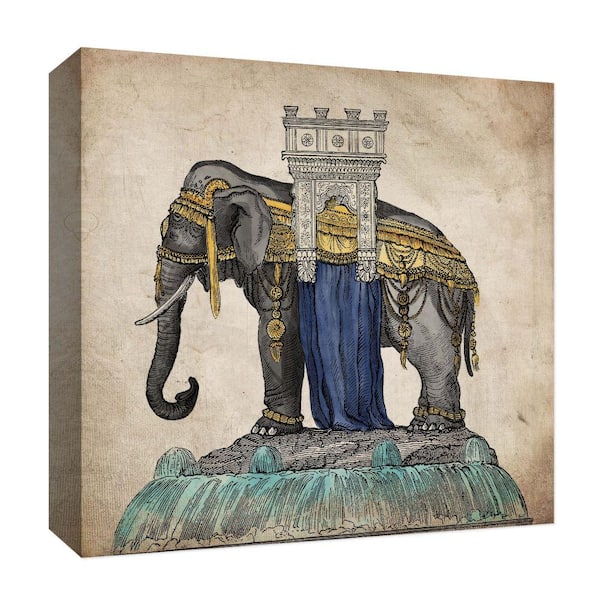 PTM Images ''Asiatic Elephant II'' Canvas Abstract Wall Art 15 in. x 15 in.