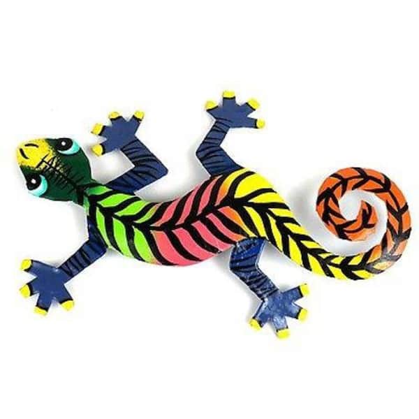 Unbranded 8 in. Striped Metal Gecko