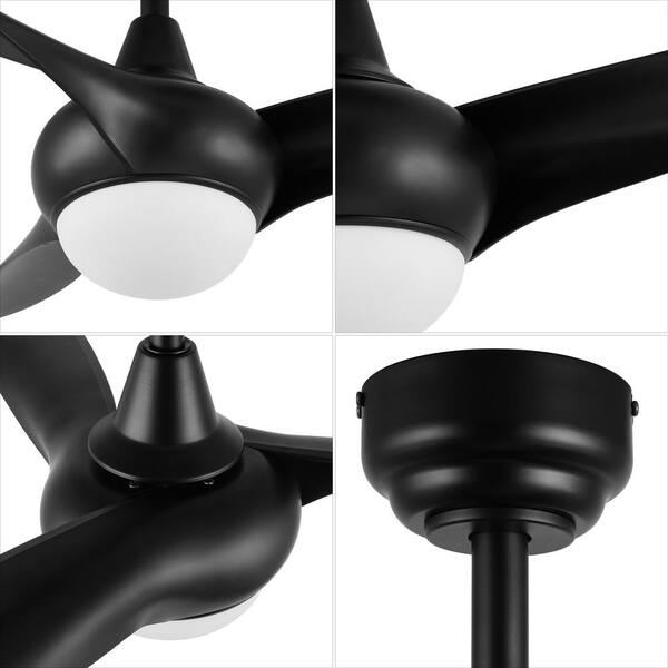 JONATHAN Y Aviator 52 in. 1-Light Integrated LED Black JONATHAN Y Aviator 52 in. 1-Light Integrated LED Black