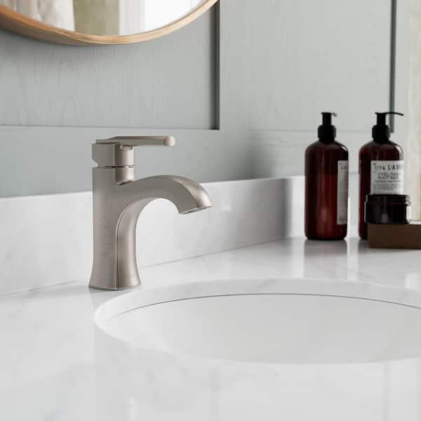 Vaneri Single Handle Single Hole Bathroom Faucet in Spot Defense Brushed Nickel