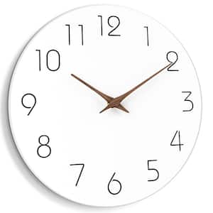 12 in. Silent Non-Ticking Wooden Wall Clock Battery Powered