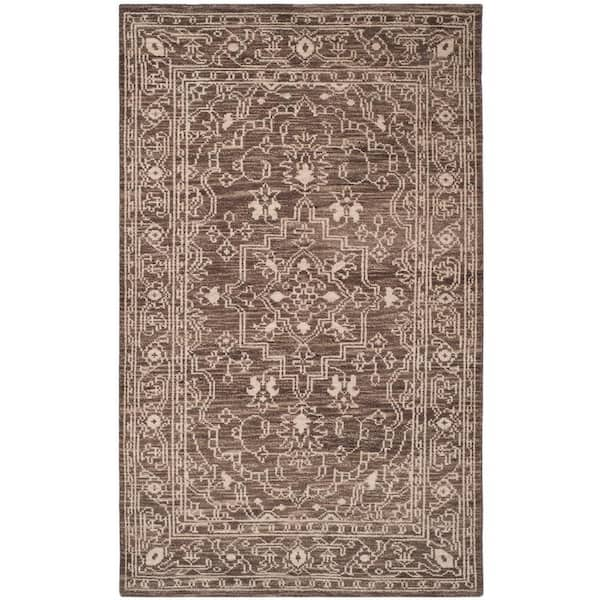 SAFAVIEH Kenya Brown/Beige 4 ft. x 6 ft. Geometric Area Rug