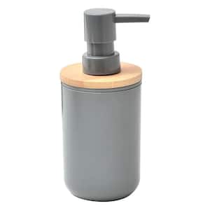 Padang Freestanding Soap and Lotion Pump Dispenser with Bamboo Top 10 fl oz Gray