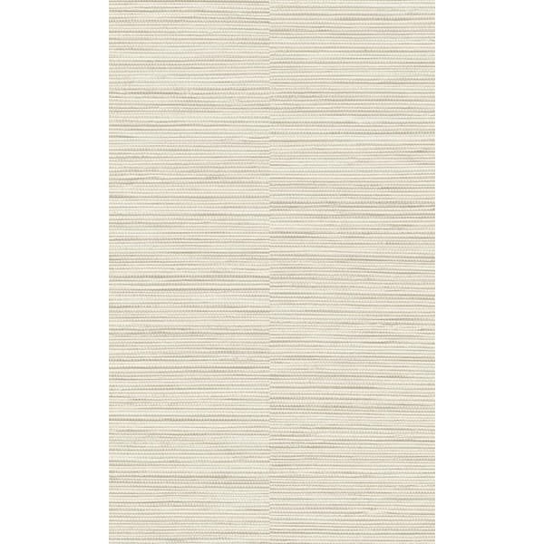 White Grasscloth Effect Textured Printed Non-Woven Paper Non Pasted Textured Wallpaper 57 sq. ft.