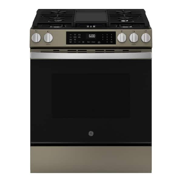 30 in. 5-Burners Slide-In Smart Gas Convection Range in Slate with EasyWash Oven Tray And No-Preheat Air Fry