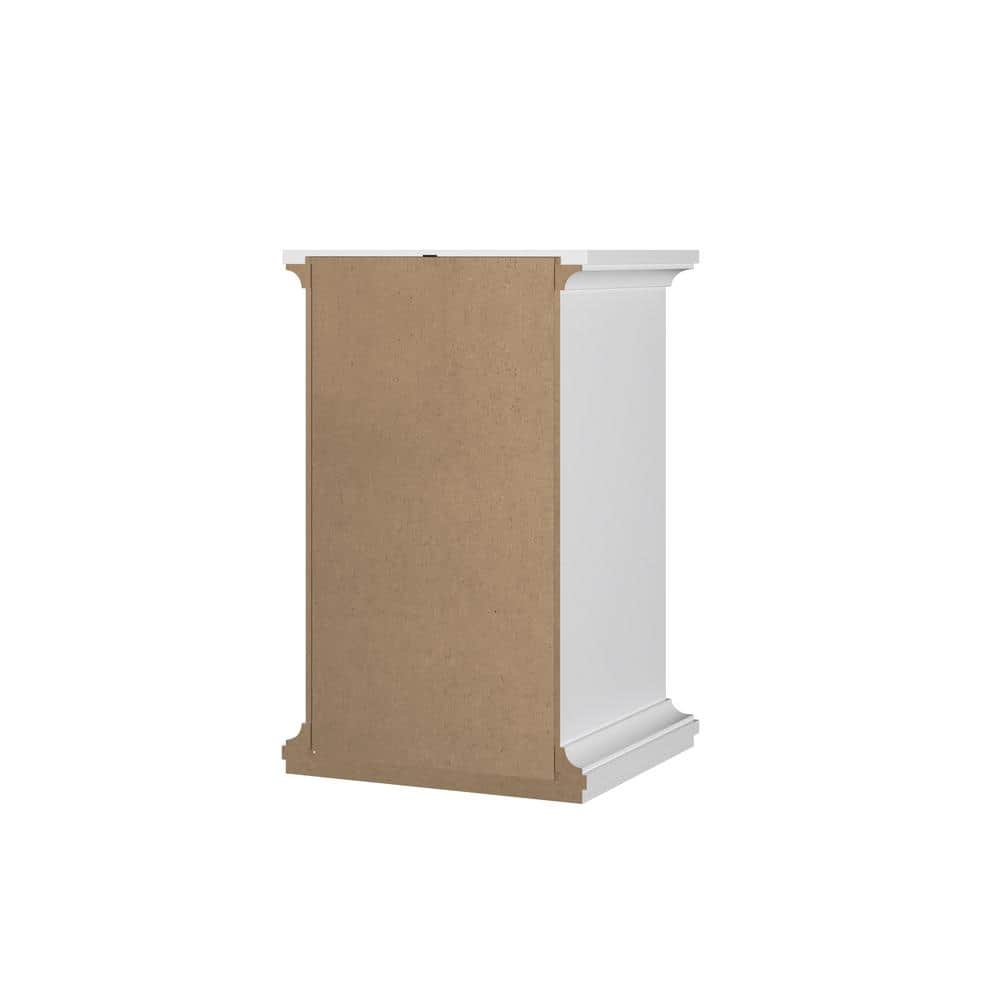 Sonoma Contemporary White Nightstand with Bronze Knobs