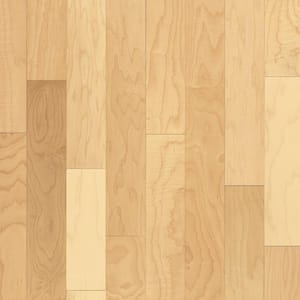 Prestige Natural Maple 3/4 in. Thick x 5 in. Wide x Varying Length Solid Hardwood Flooring (23.5 sqft / case)