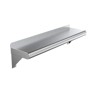 8 in. x 24 in. Stainless Steel Wall Shelf. Kitchen, Restaurant, Garage, Laundry, Utility Room Metal Shelf with Brackets