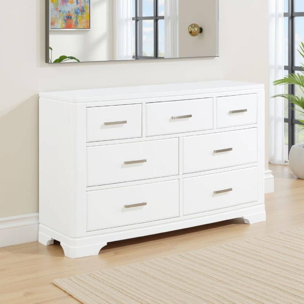 White 7 Drawers 18 in. Wide Chest of Drawers