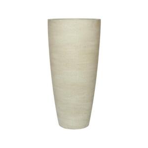 39.17 in. H x 18.5 in. W Extra Large Round Beige Washed Ficonstone Indoor Outdoor Dax Planter