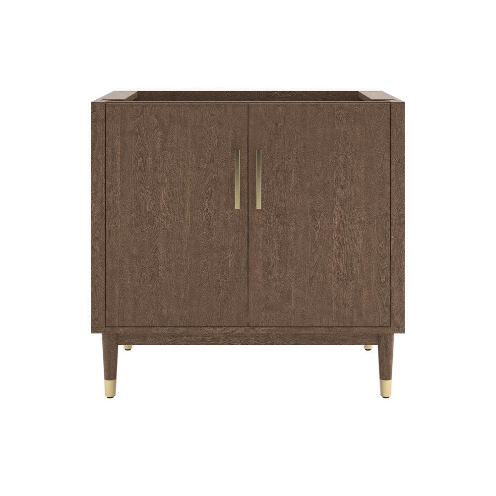 Sawyer 36" Mocha Birch Solid Wood Freestanding Bathroom Vanity Cabinet
