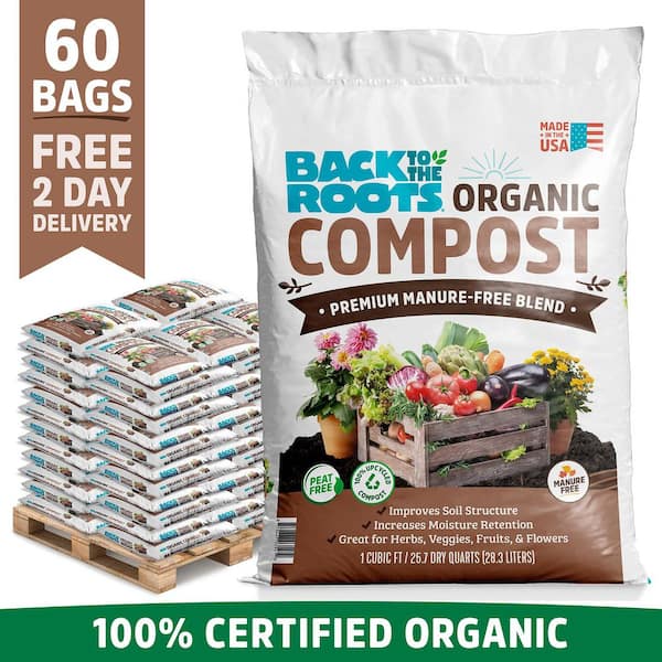 60 cu. ft. Organic Value Bulk Compost Soil Amendment Pallet, Premium Moisture Control Blend with Organic Fertilizer