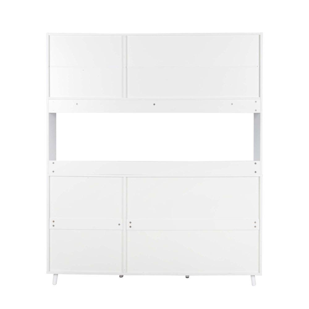63 in W x 16 in D x 75 in H Linen Cabinet, Pantry Organizer in White with 4 Doors, 4 Drawers, Microwave Shelf price history on PriceWatchPro