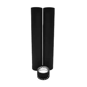 6 in. x 72 in. Black Double Wall Stove Pipe Kit To The Ceiling Chimney Pipe