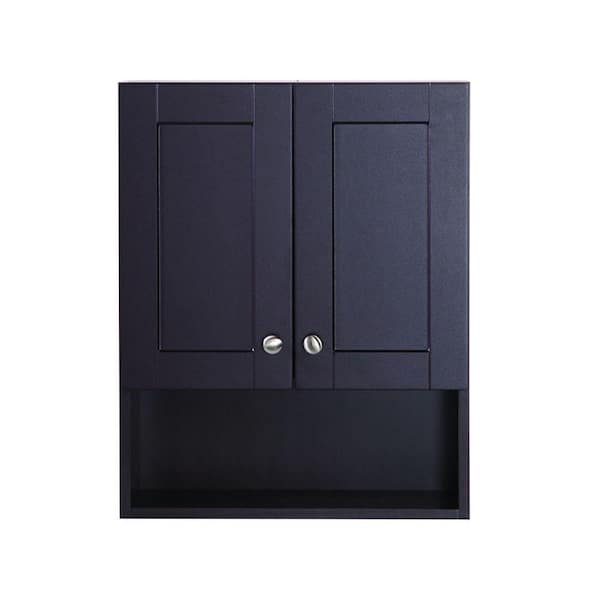 Del Mar 21 in. W x 8 in. D x 26 in. H Surface-Mount Bathroom Storage Wall Cabinet in Espresso