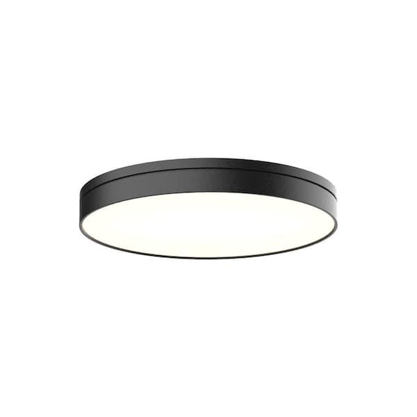 KUZCO Novel 5 in. 1 Light 8-Watt Black Integrated LED Flush Mount