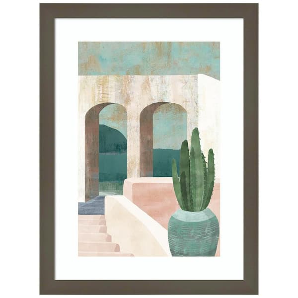 Amanti Art "Sunbaked Archway II" by Flora Kouta 1-Piece Wood Framed Giclee Architecture Art Print 17-in. x 13-in.