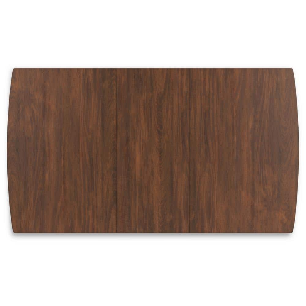 Mid-Century Modern Brown Wood Extendable Dining Table