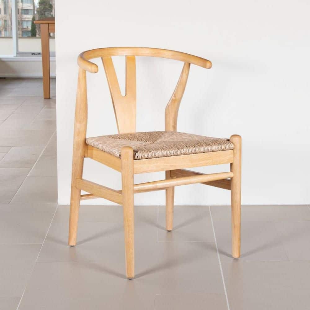 Cera Natural Brown Wood with Queen Anne back Dining Chair Set of 2 price history on PriceWatchPro