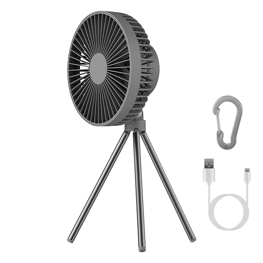 USB Powered Air Circulator 6 in. 3 Fan Speeds Desk Fan in Gray, Foldable Tr