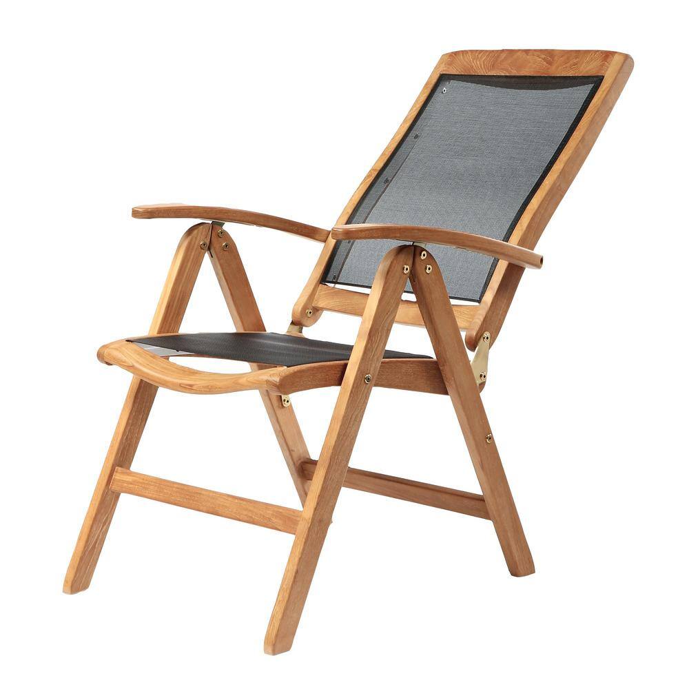 Arb Teak Brown Recliner Chair with Mesh Seat