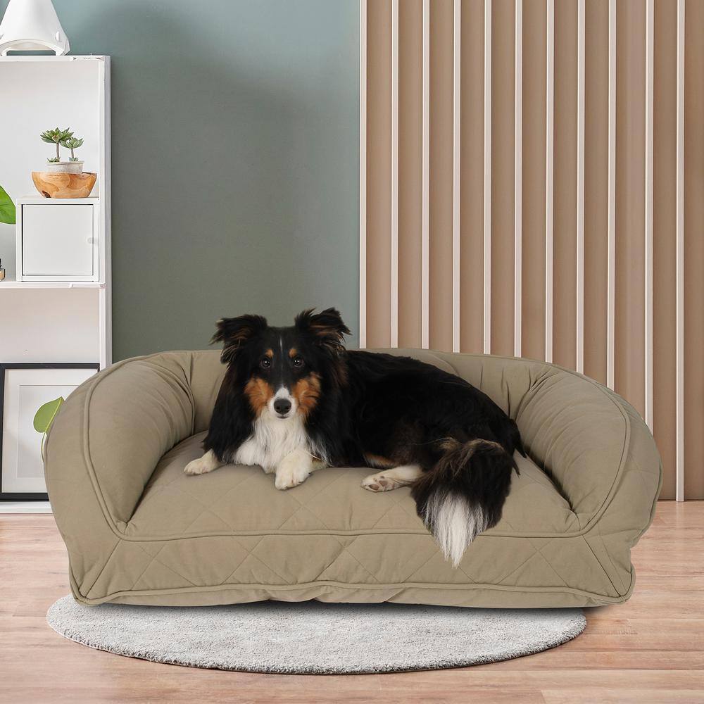 Large Sage Quilted Microfiber Orthopedic Dog Bed