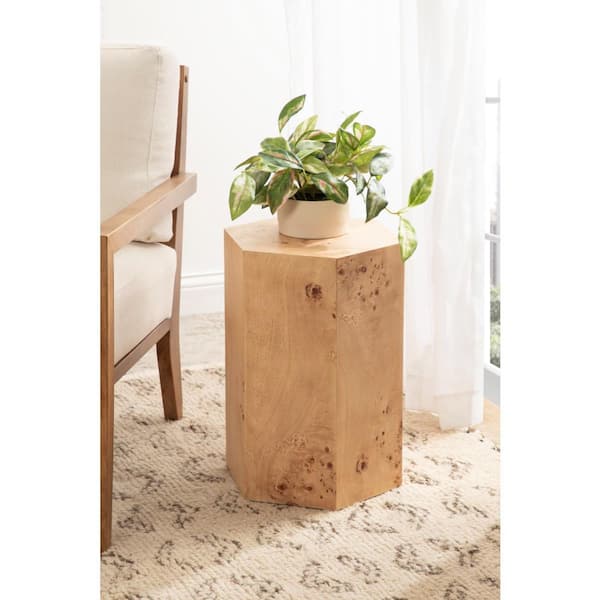 Kate and Laurel Berkett 13.75 in. Natural Hexagon Wood Veneer/MDF End Table