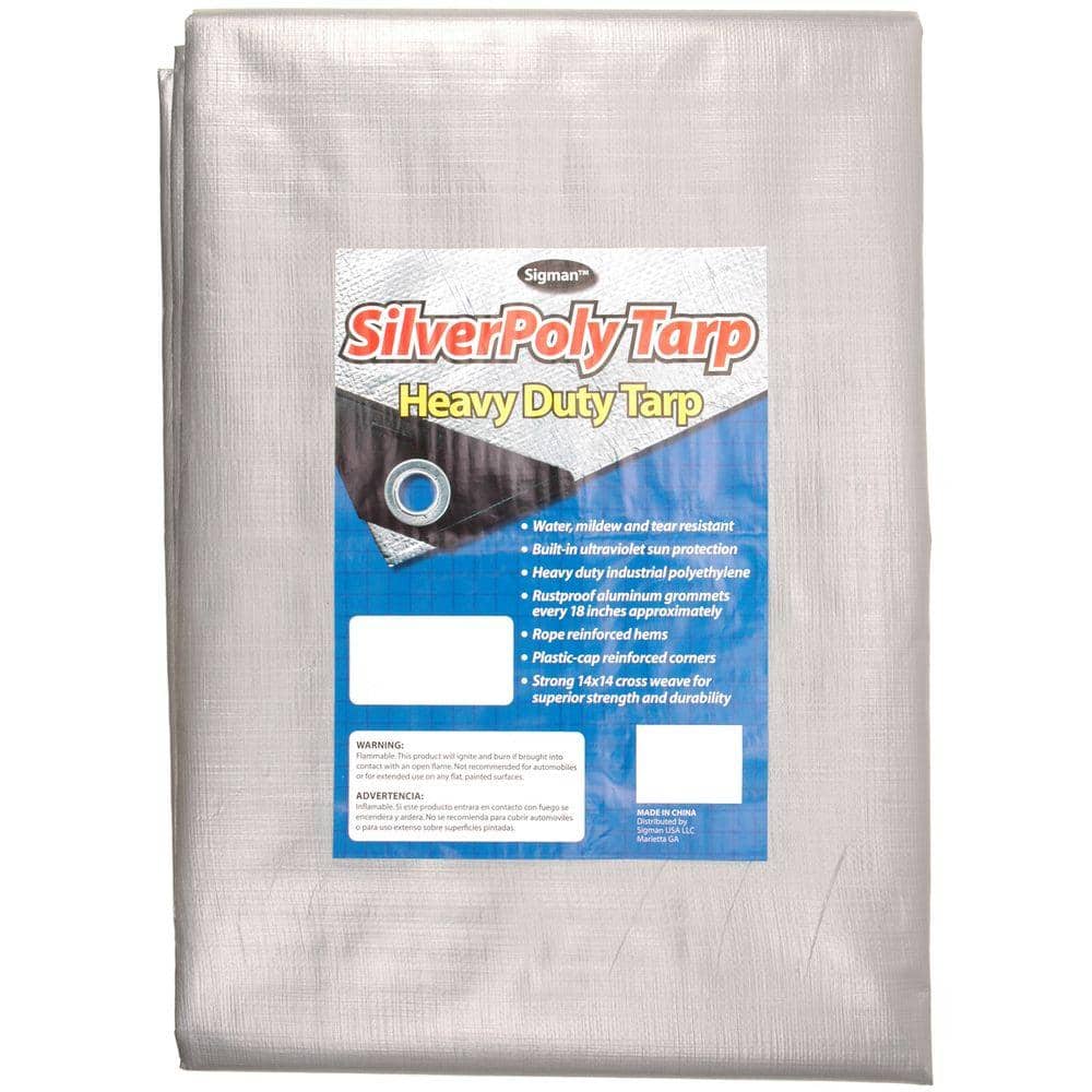 12 Ft Wide 12 Ft Long Polyethylene Anchor Products Multiple Use Tarps Blue 