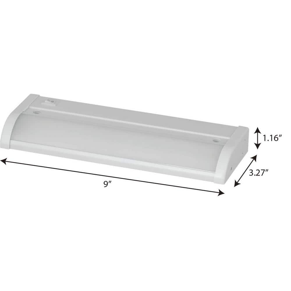Satin White 9" LED Under Cabinet Light Bar