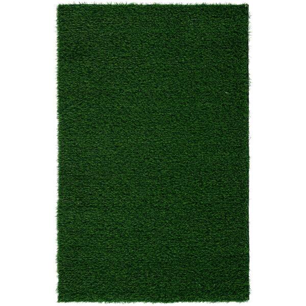 Turf 4 ft. x 6 ft. Green/Light Green Solid VST602A Area Rug