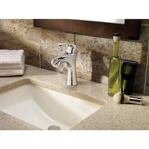 Jaida Single Handle Single Hole Bathroom Faucet with Deckplate in Polished Chrome