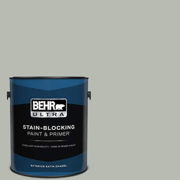 BEHR ULTRA 1 gal. Home Decorators Collection #HDC-AC-21 Keystone Gray Satin Enamel Exterior Paint & Primer