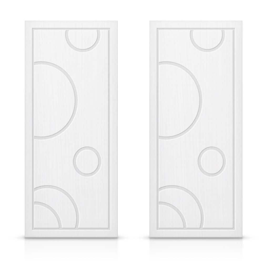 48 in. x 80 in. Hollow Core White Stained Composite MDF Interior Double Closet Sliding Doors -  CALHOME