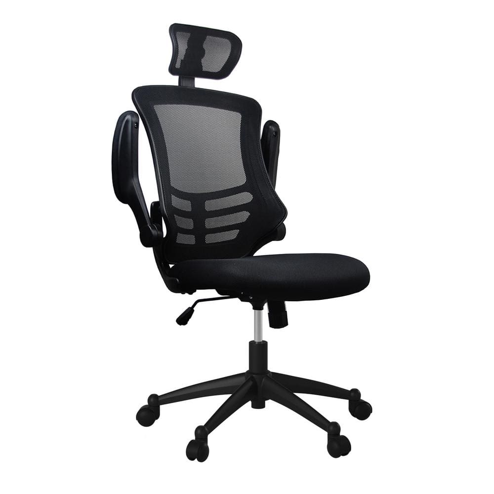 Ergonomic Executive High-Back Mesh Swivel Chair with Adjustable Arms, Black