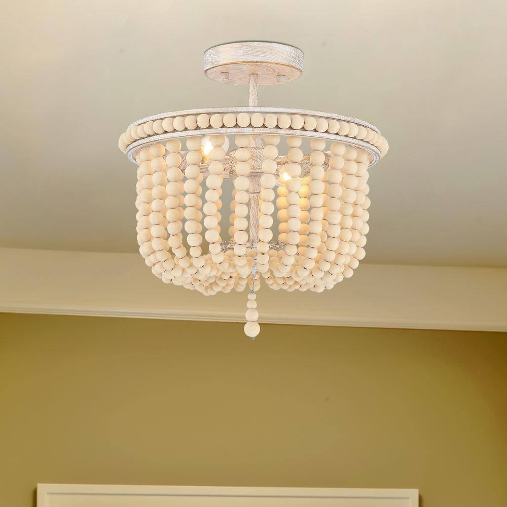 White and Gold Modern Vanity Flush Mount Light