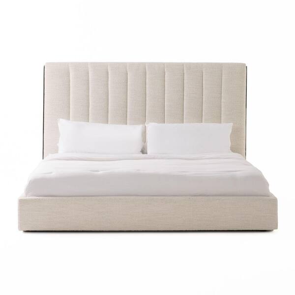 Modrest Valhalla Contemporary White Wood Frame King Platform Bed