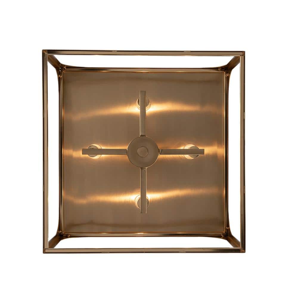Antique Gold Metal Cage Flush Mount Ceiling Light