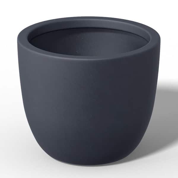 Sapcrete 18 in. Large Granite Gray(Enhanced Interior) Concrete Round Planter / Pot with Drainage Holes