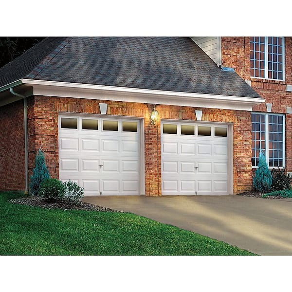 Classic Steel Short Panel 9 ft x 7 ft Insulated 6.5 R-Value  White Garage Door with Windows