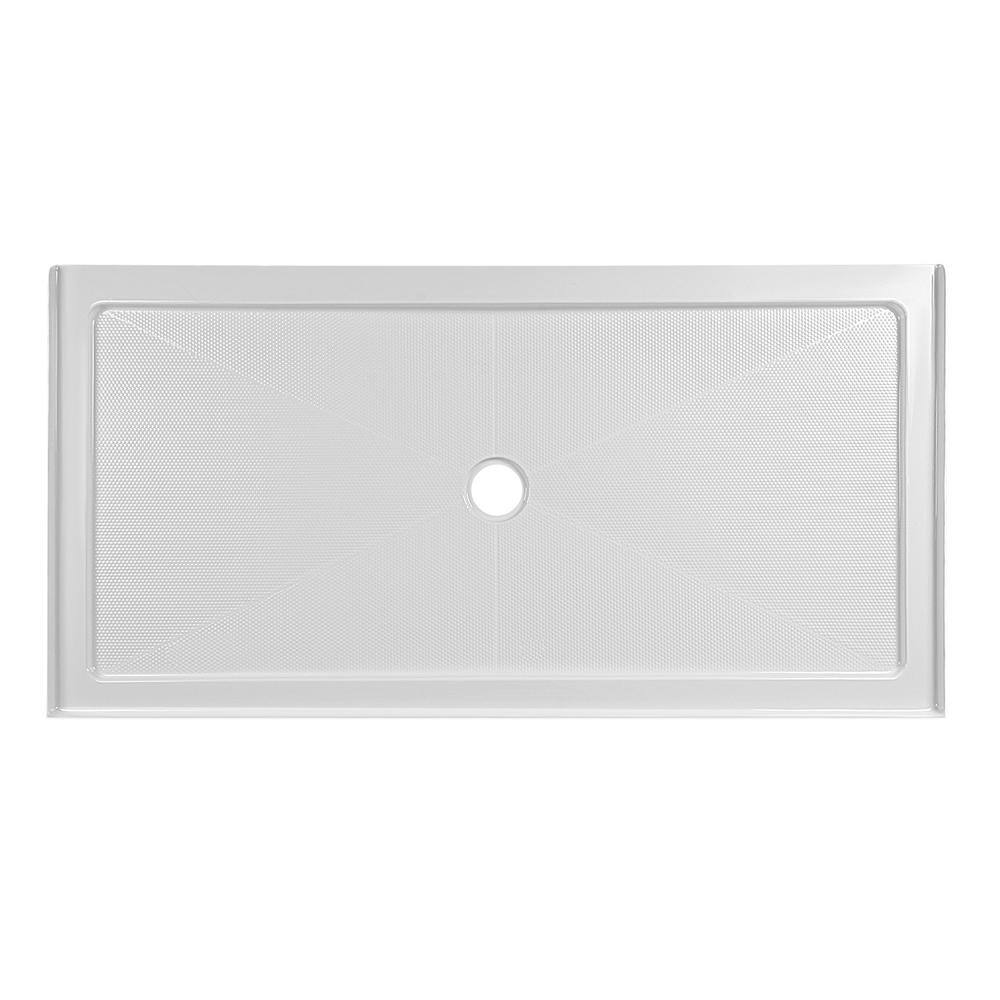 60'' White Acrylic Shower Base with Non-slip Design